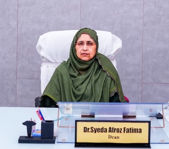 Dean photo —Dr. Syeda Afroz Fatima